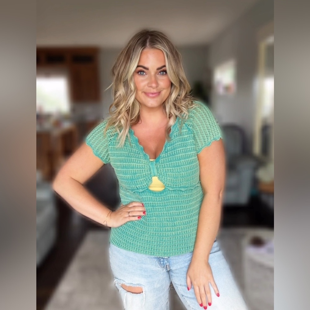 Green Knit Top